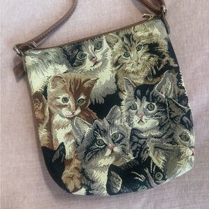 Vintage Cat Tapestry Shoulder Bag